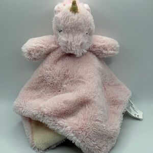 K Luxe Kelly Baby KellyToy Plush PINK UNICORN Infant Security Blanket Lovey 14"